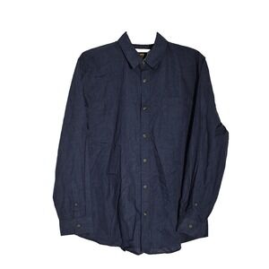 Lee Shirt Mens XL Blue Navy Heather Regular Fit Button Up Long Sleeve Casual
